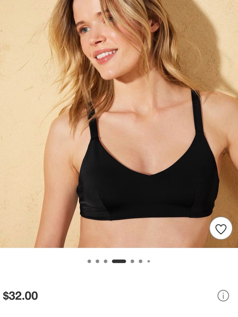 Andie Black Seamless Swim Bikini Top
